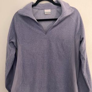 Columbia Lavender Swiss Dot Fleece Zip Up Sweater Size Large
